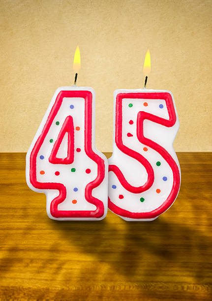 istock Burning birthday candles number 45 478304634
