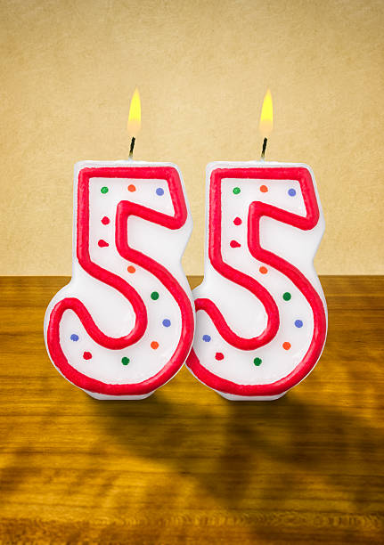 istock Burning birthday candles number 55 478304636