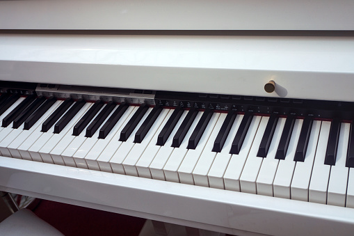 Piano key closeup
