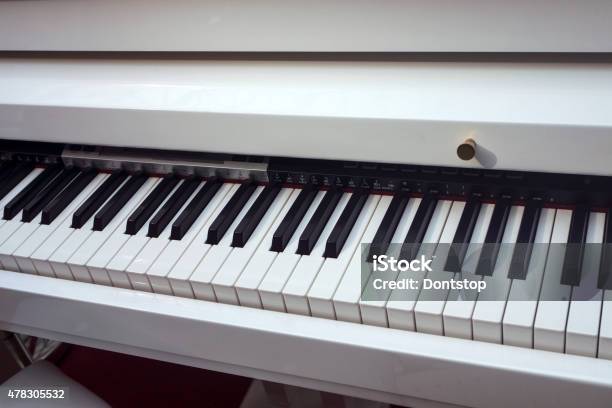 Piano Key Closeup Stock Photo - Download Image Now - 2015, Abstract, Art