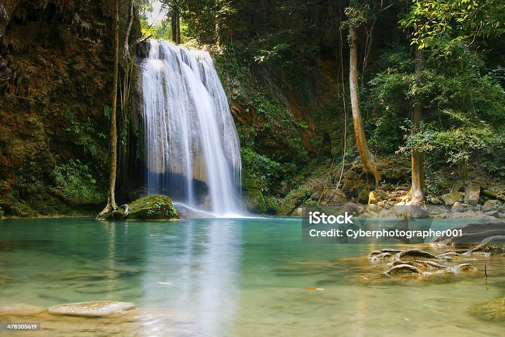 waterfall lake waterfall increasing beauty of lake. Beauty Stock Photo