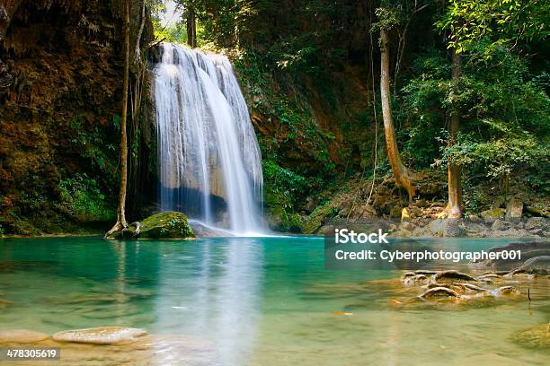 Waterfall Lake Stock Photo - Download Image Now - Beauty, Beauty In Nature, Forest