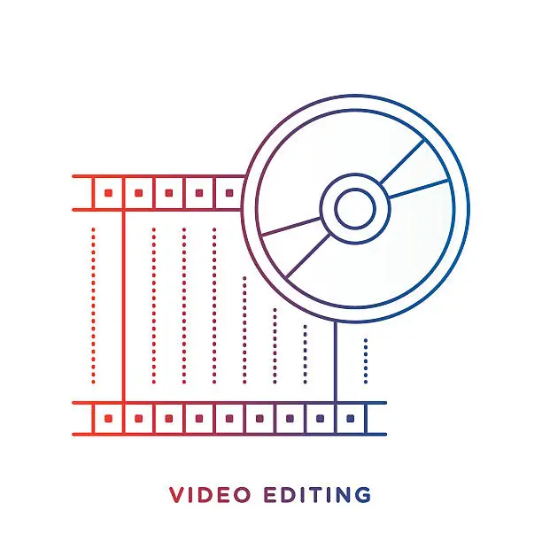 Vector illustration of Movie Reel and Compact Disk Symbol