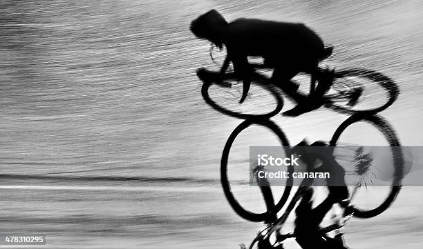 Cyclist And Shade Stock Photo - Download Image Now - Activity, Adventure, Asphalt