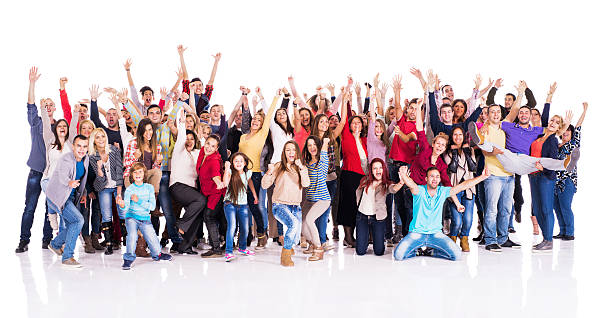 istock Large group of cheerful people celebrating their success. 478310380