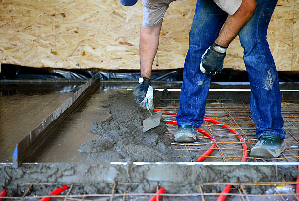 istock Warm water floor,pouring concrete floor 478310470