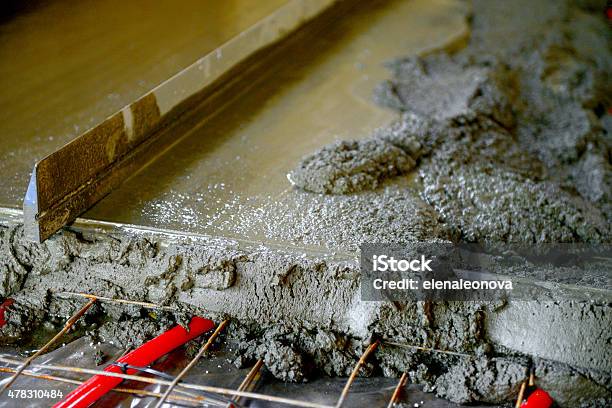 Warm Water Floor Stock Photo - Download Image Now - 2015, Built Structure, Cement