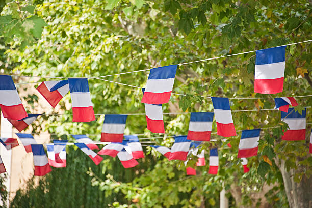 istock French flags garland decorating a village square 478311096