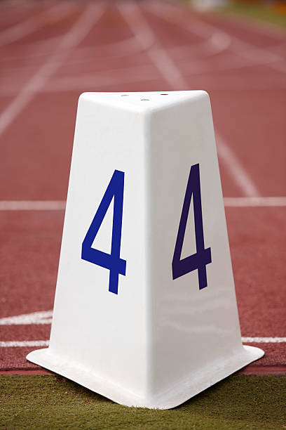 istock Number four signpost in an athletic running track 478312550