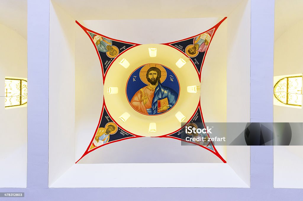 Igreja de Jesus Cristo interior com tinta no teto - Foto de stock de Arabesco - Padrão royalty-free