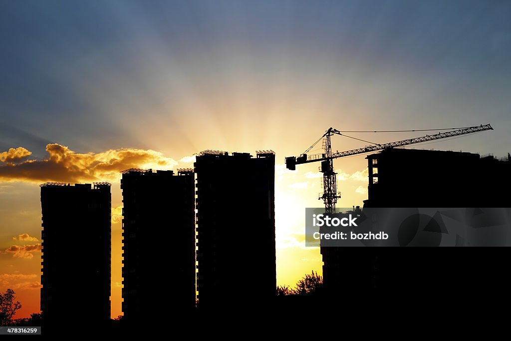 Grúas de construcción y construcción - Foto de stock de Acero libre de derechos