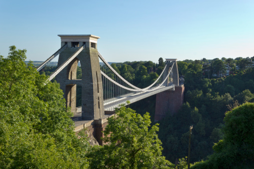 Historic landmark of The Clifton Suspension Bridge in the Clifton area of the City of Bristol, UK