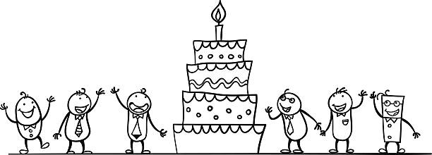 duży ciasto - gateaux birthday candle cake stock illustrations