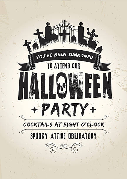 Halloween Party invite vector art illustration