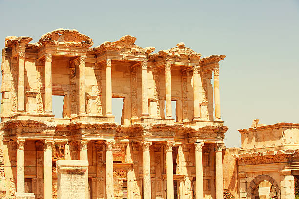 Library of Celsus - Ephesus Library of Celsus - Ephesus, Izmir Province, Turkey.  celsus library photos stock pictures, royalty-free photos & images
