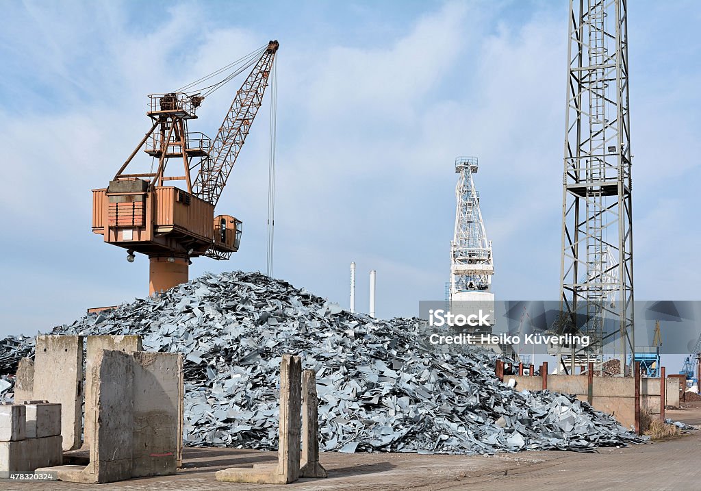 scrapyard Crane on a scrap yard in the port of Magdeburg 2015 Stock Photo