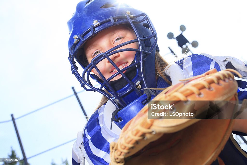 Catcher de Baseball lumière du soleil - Photo de Baseball libre de droits