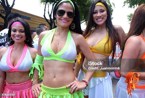 Young Women At Calle Ocho Festival Stock Photo - Download Image Now - 20-29 Years, Adult, Adults Only