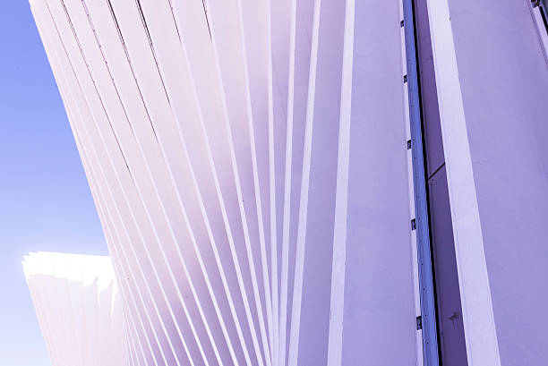 istock Abstract White Purple Architecture Building on Clear Sky 478321987