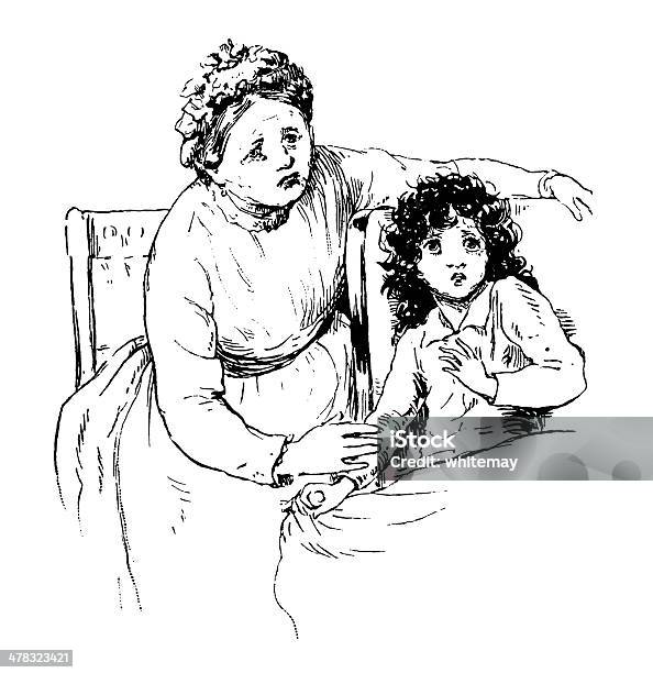 중간 노인 빅토이라 가진 여자 아이 고풍스런에 대한 스톡 벡터 아트 및 기타 이미지 - 고풍스런, 할머니, 1880-1889 년