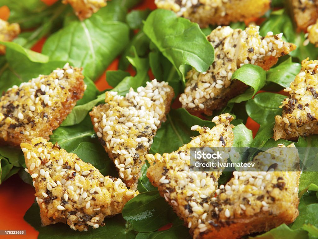 Bruschettas mit gauda - Lizenzfrei Brotsorte Stock-Foto