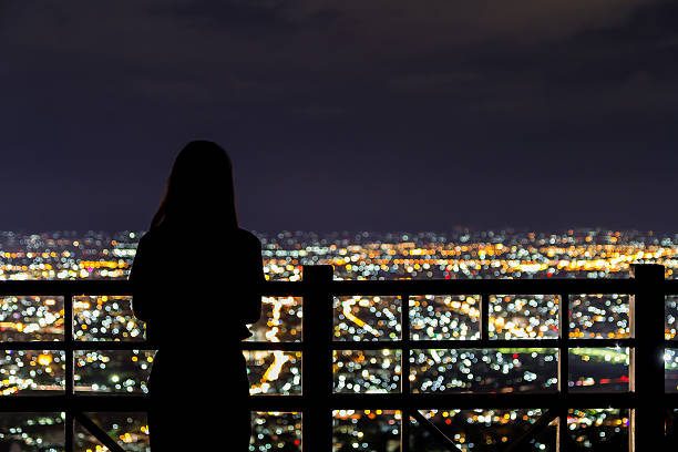 istock Defocused Girl and city light from viewpoint 478323664