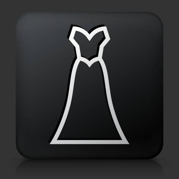 schwarzes abendkleid aus quadratischen knöpfen mit hochzeit - light effect black background love black stock-grafiken, -clipart, -cartoons und -symbole