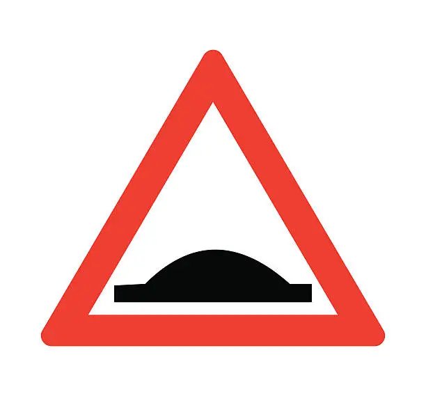 Vector illustration of Indicating speed bumps sign