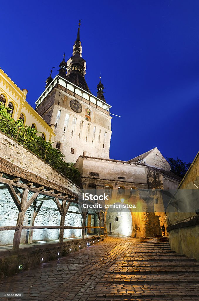 Sighisoara, Clock Tower - Lizenzfrei Abenddämmerung Stock-Foto