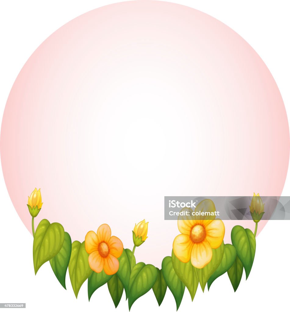 Marco con flor rosa - arte vectorial de Amarillo - Color libre de derechos