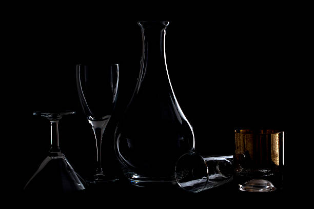 istock transparent kitchen utensil on black background and silhouette 478334169