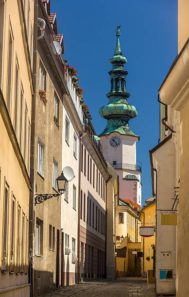 istock Street in Bratislava old town, with view on Michael Gate 478334413