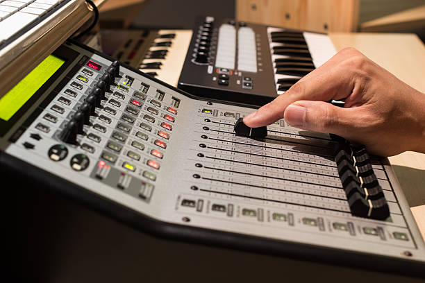istock sound engineer / dj hand on digital music studio mixer 478334872