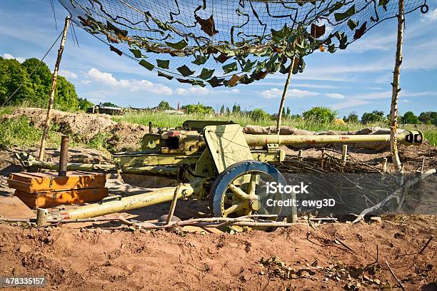 Canon Pak 40 In The Trench Stock Photo - Download Image Now - 1940-1949, Aggression, Ammunition