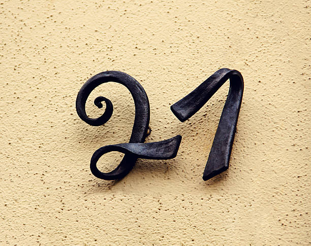istock Metal house number twenty-one 478335215