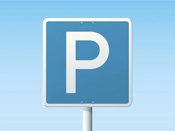 Vector illustration of Parking Place German Road Sign