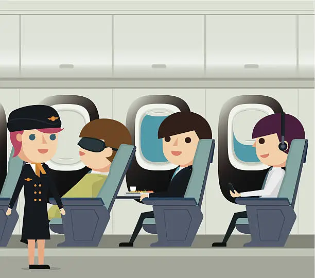 Vector illustration of Airplane passenger