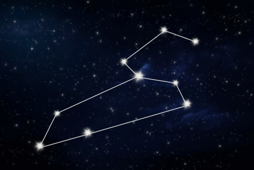 leo horoscope star sign with night sky