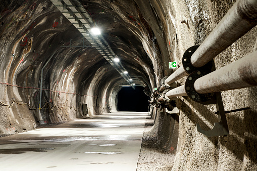 Tunel with concrete road