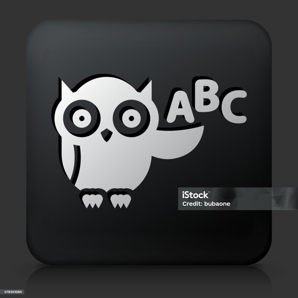 Abc Button Image Black Square Button With Abc Owl Stock Illustration - Download Image ...
