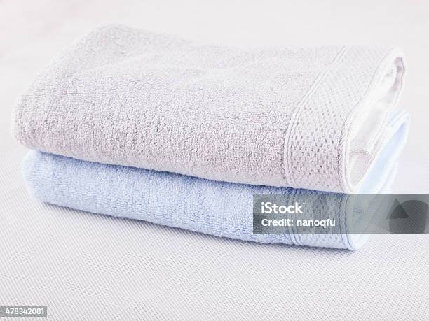 Stacked Towel Stock Photo - Download Image Now - Bathroom, Blue, Care