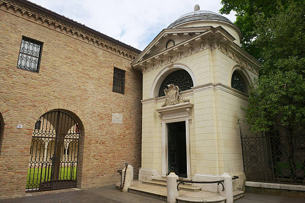 Exterior of the Dante's Tomb in Ravenna, Italy. Ravenna, Italy - May 12, 2013: Exterior of the Dante's Tomb, a neoclassical structure built by Camillo Morigia in 1780 in Ravenna, Italy. dante stock pictures, royalty-free photos & images