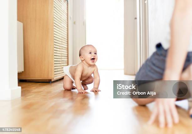 Baby Crawling Stock Photo - Download Image Now - Baby - Human Age, Crawling, 2015