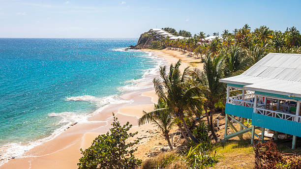 caribbean beach. carlisle bay, antígua e barbuda &. - barbados - fotografias e filmes do acervo