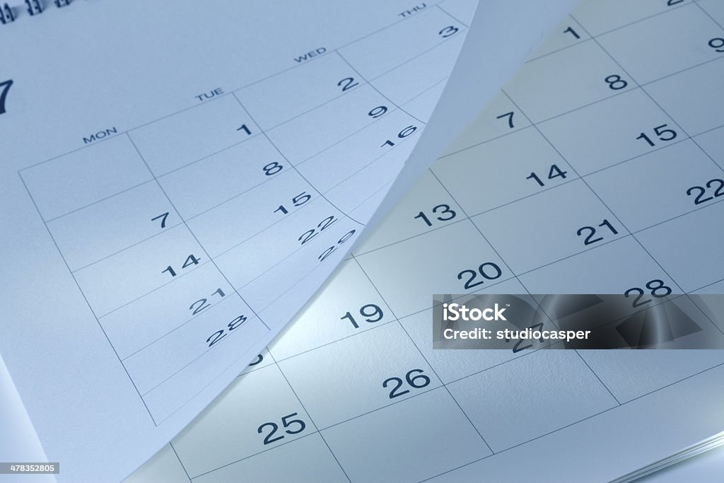 Página de calendario - Foto de stock de Azul libre de derechos