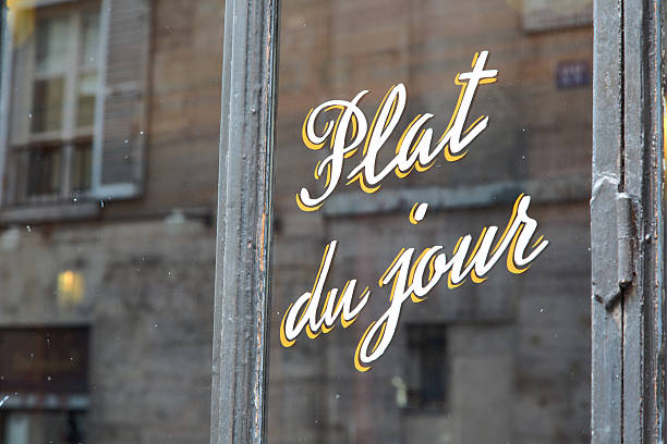 istock Plat du jour written on window of restaurant 478356799