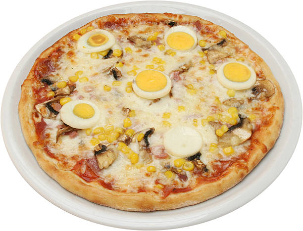 istock Pizza Lucky with cheese tomatoes mushrooms egg corn and ham 478357315