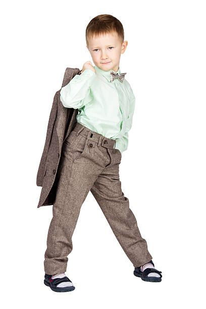 istock Young boy in grey suit and bow tie 478360168