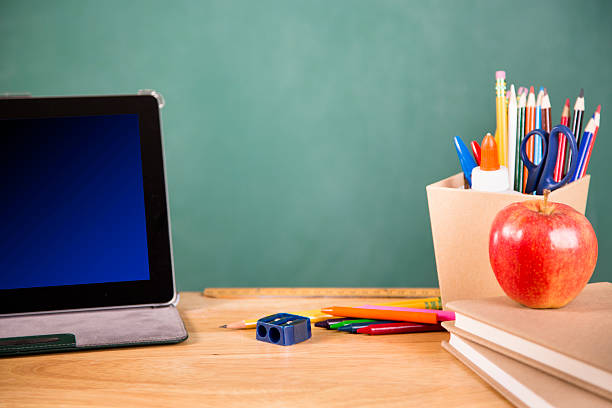 istock Back to school. Digital tablet, school supplies on desk. Education. 478363174