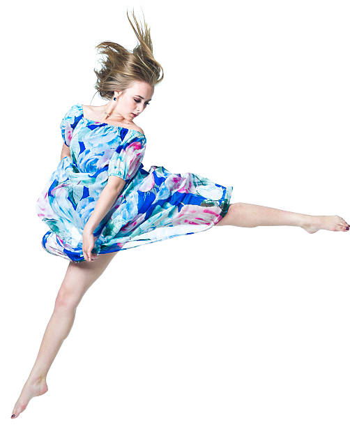 istock The dancer in midair isolated on white 478364098